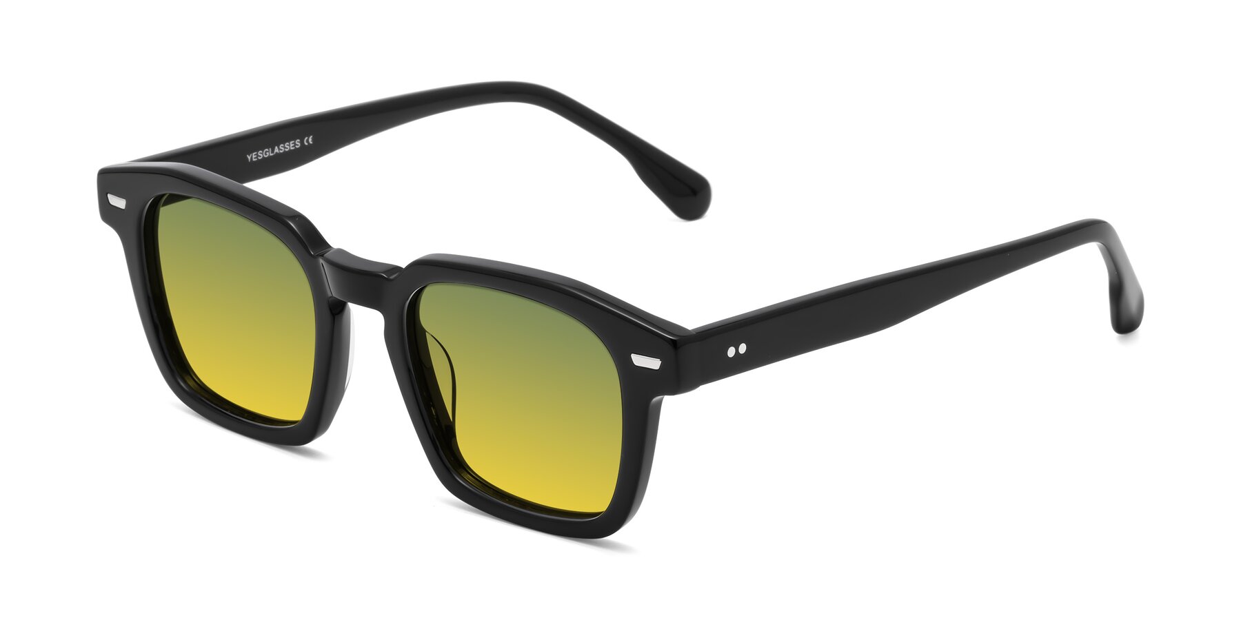 Angle of Finesse in Black with Green / Yellow Gradient Lenses