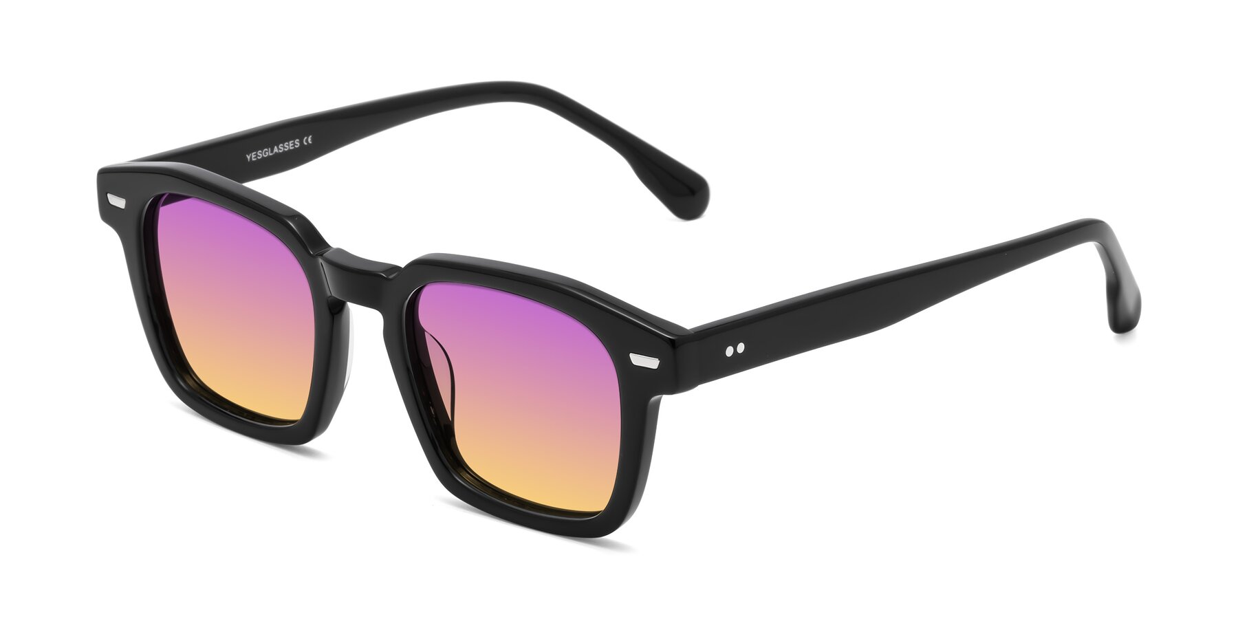 Angle of Finesse in Black with Purple / Yellow Gradient Lenses