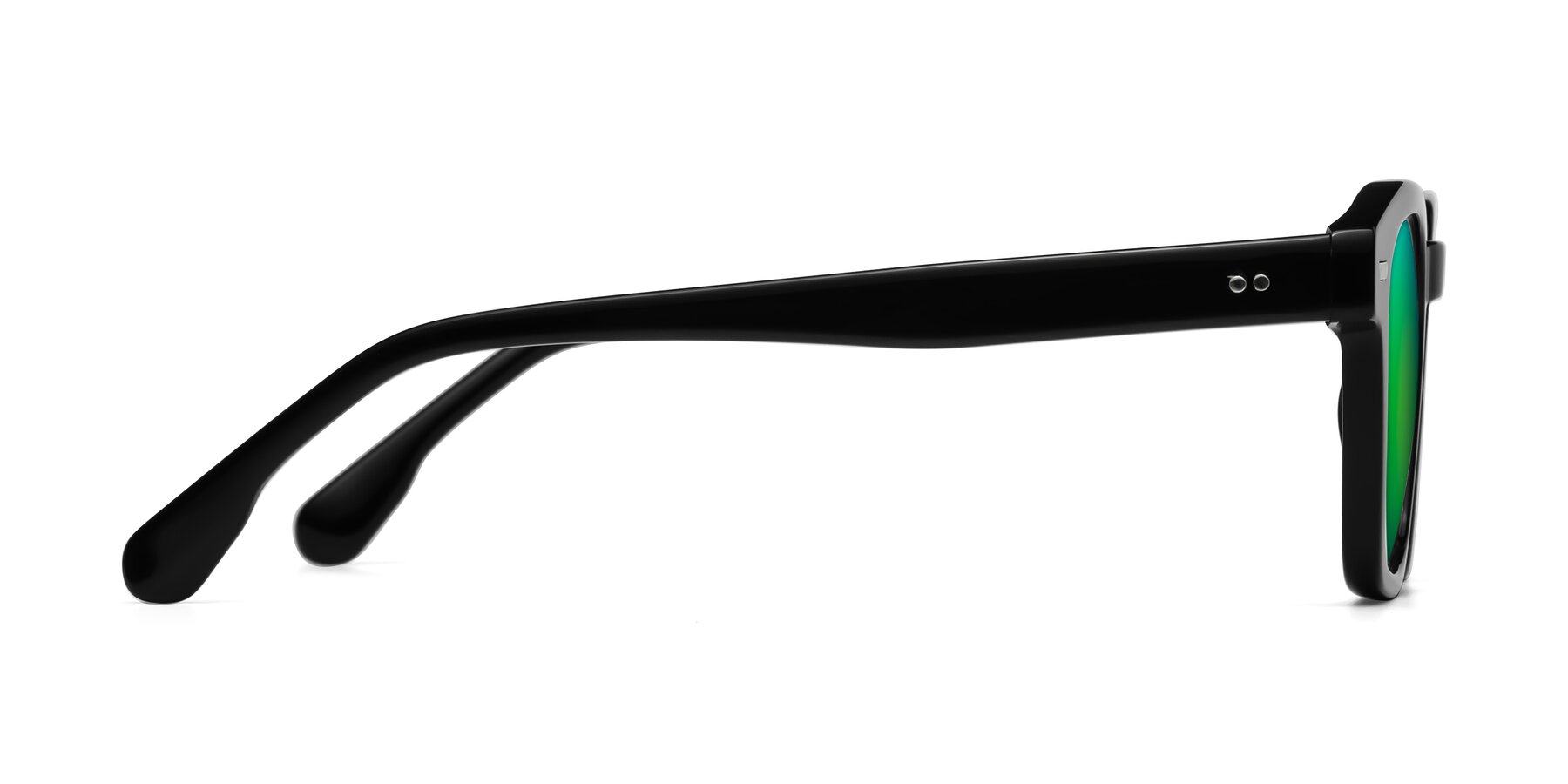 Side of Finesse in Black with Green Mirrored Lenses