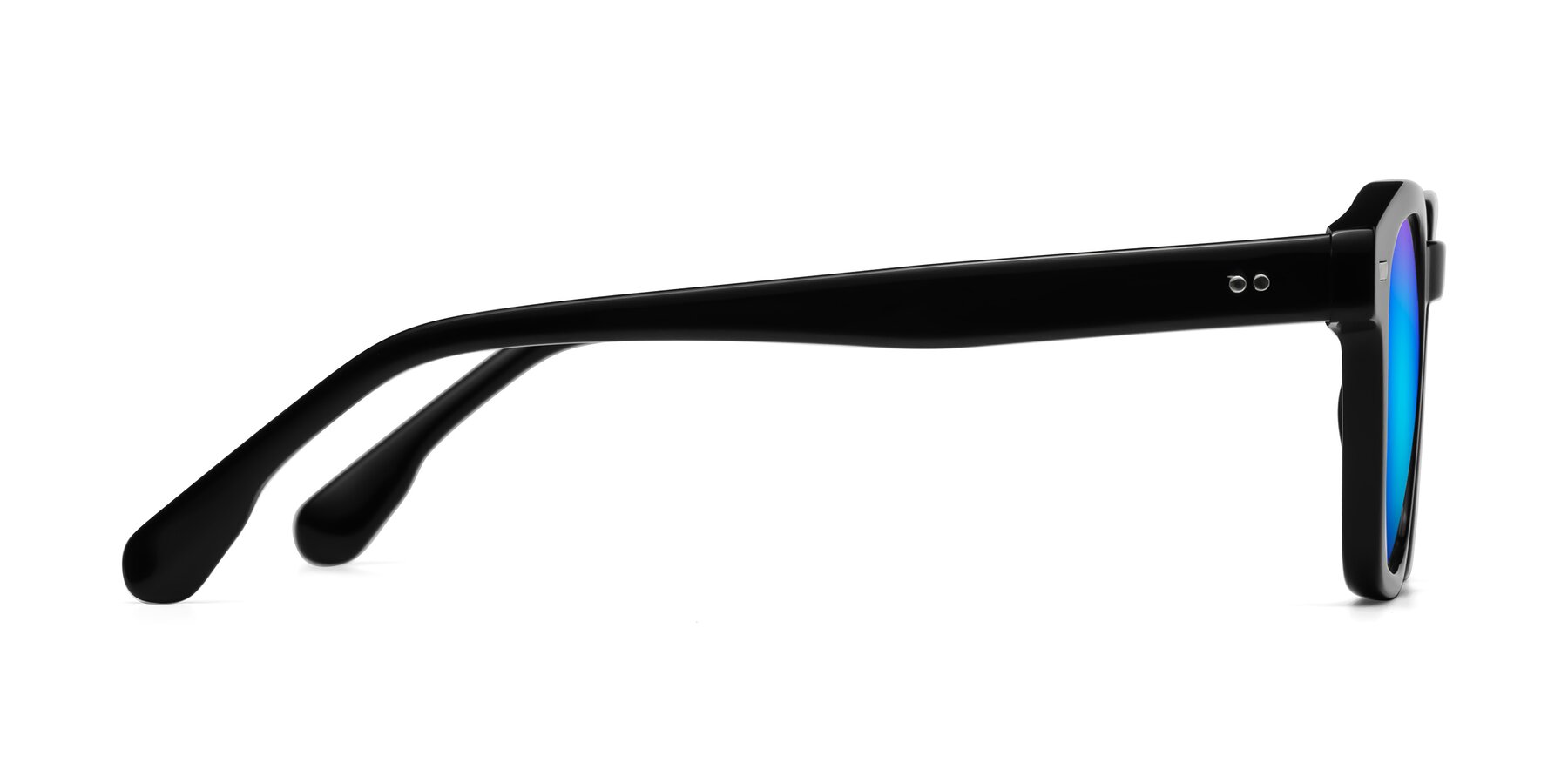 Side of Finesse in Black with Blue Mirrored Lenses