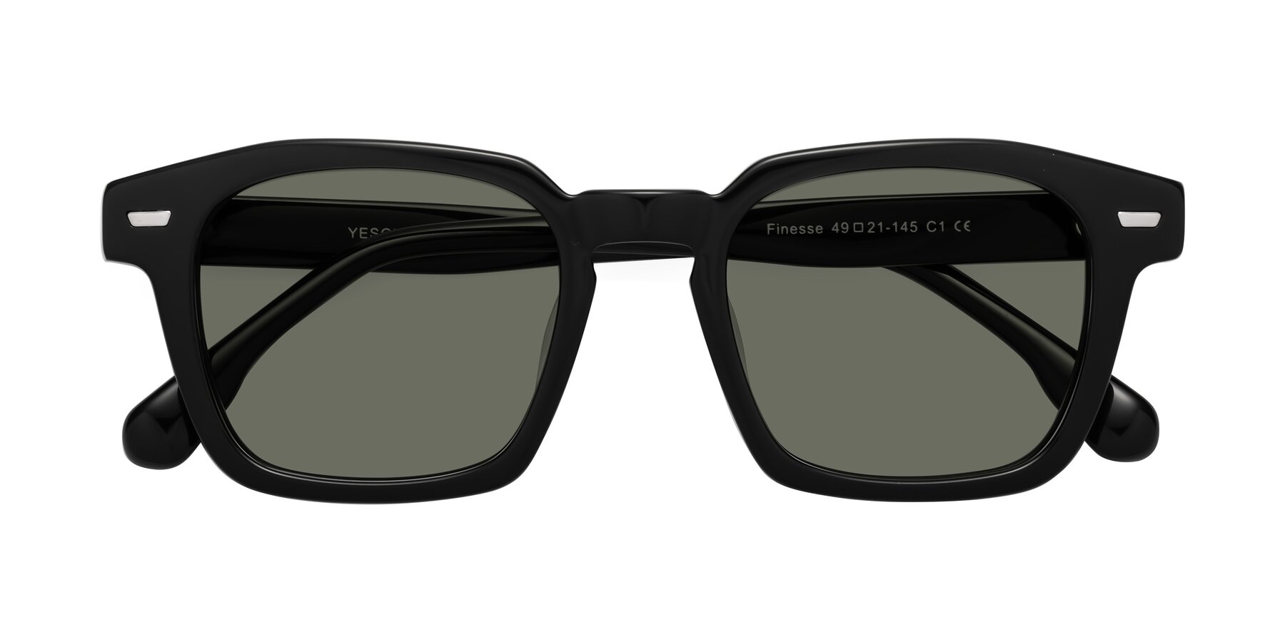 Folded Front of Finesse in Black with Gray Polarized Lenses