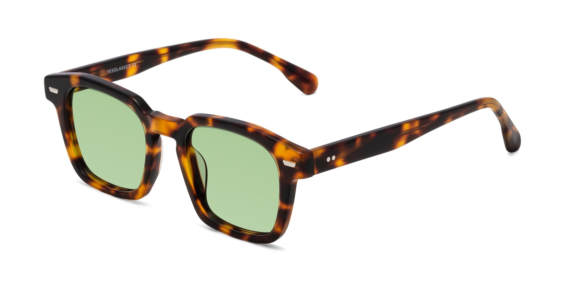 Angle of Finesse in Tortoise with Medium Green Tinted Lenses