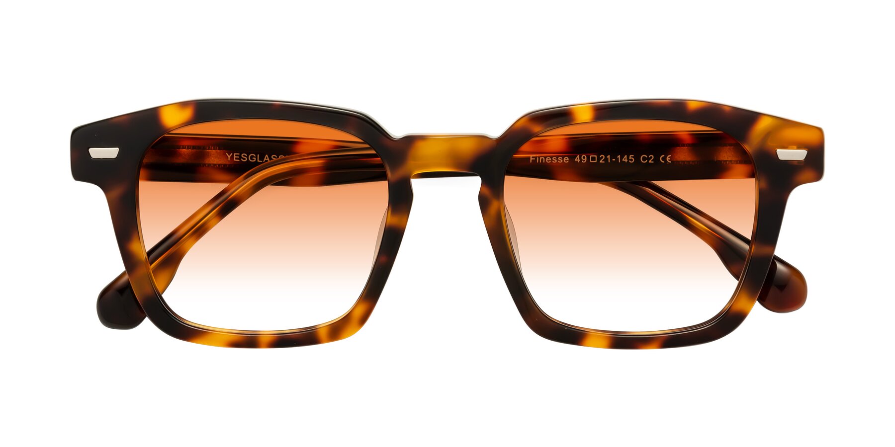 Folded Front of Finesse in Tortoise with Orange Gradient Lenses