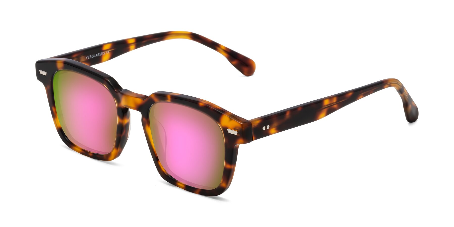 Angle of Finesse in Tortoise with Pink Mirrored Lenses