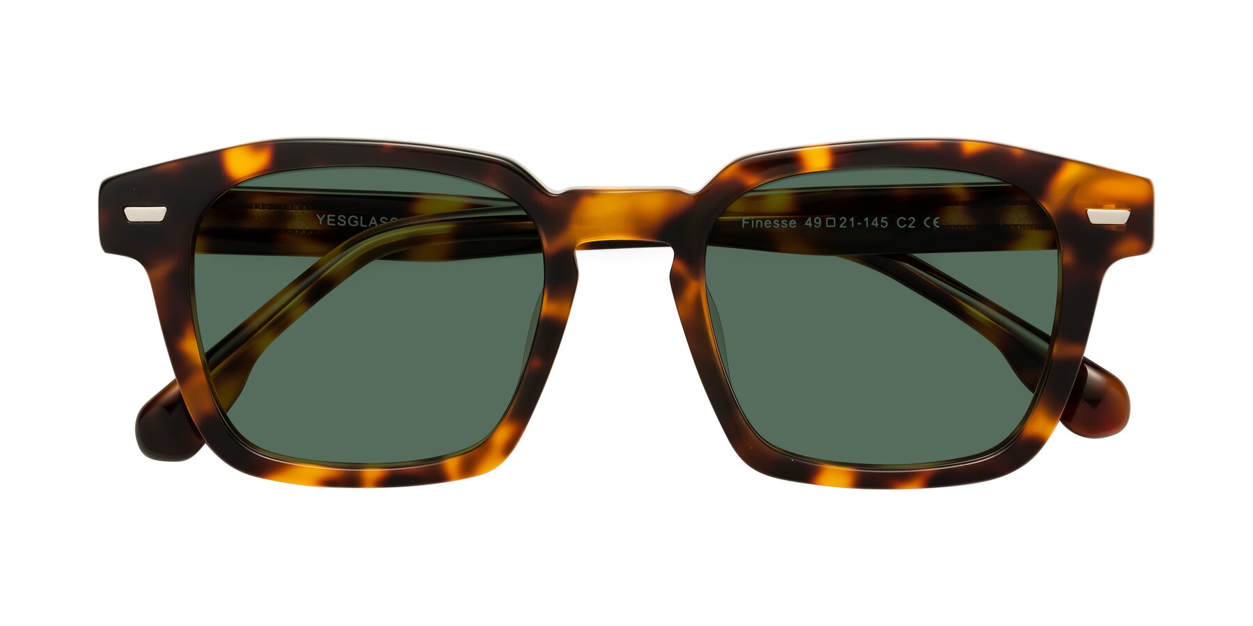 Folded Front of Finesse in Tortoise with Green Polarized Lenses