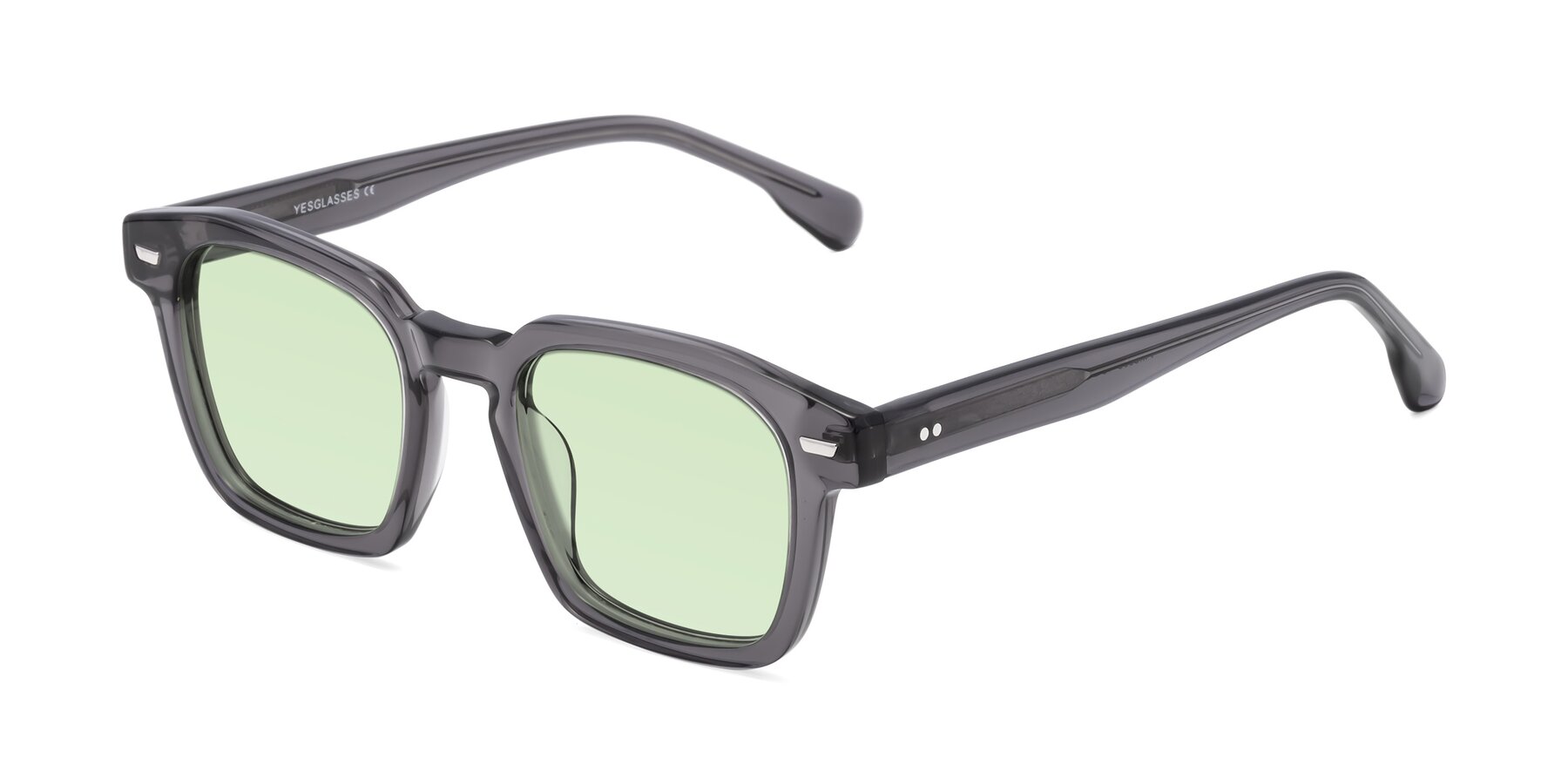 Angle of Finesse in Translucent Gray with Light Green Tinted Lenses