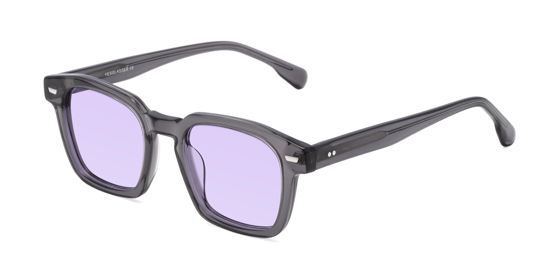 Angle of Finesse in Translucent Gray with Light Purple Tinted Lenses