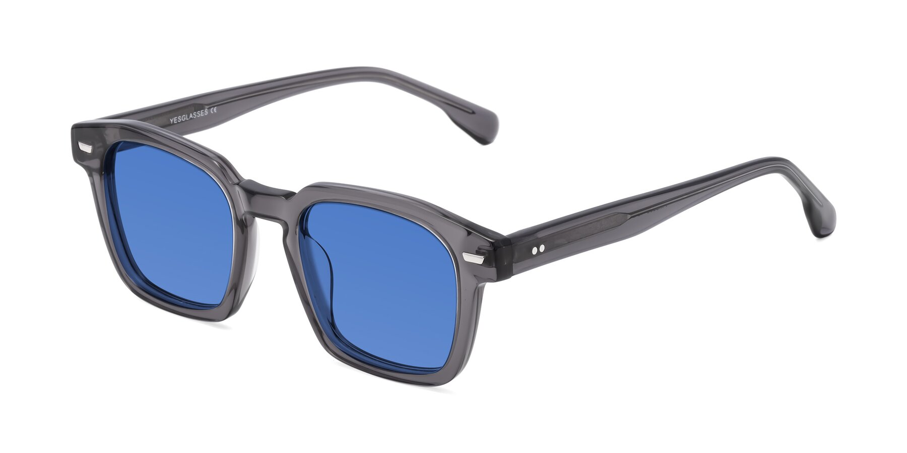 Angle of Finesse in Translucent Gray with Blue Tinted Lenses