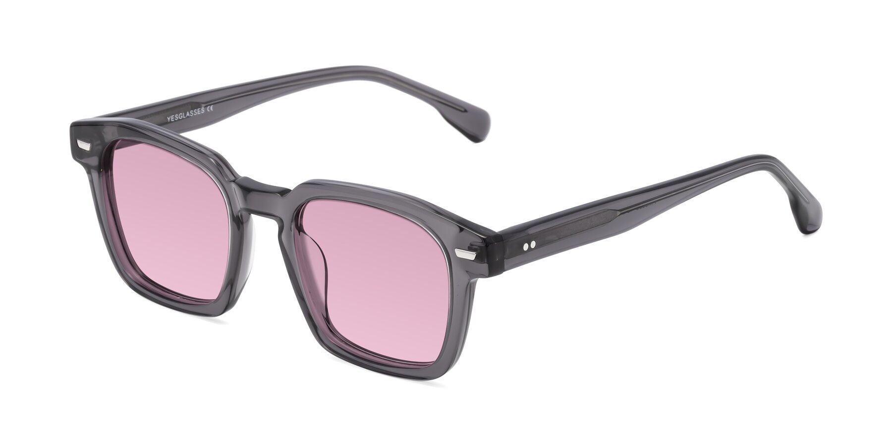 Angle of Finesse in Translucent Gray with Light Wine Tinted Lenses