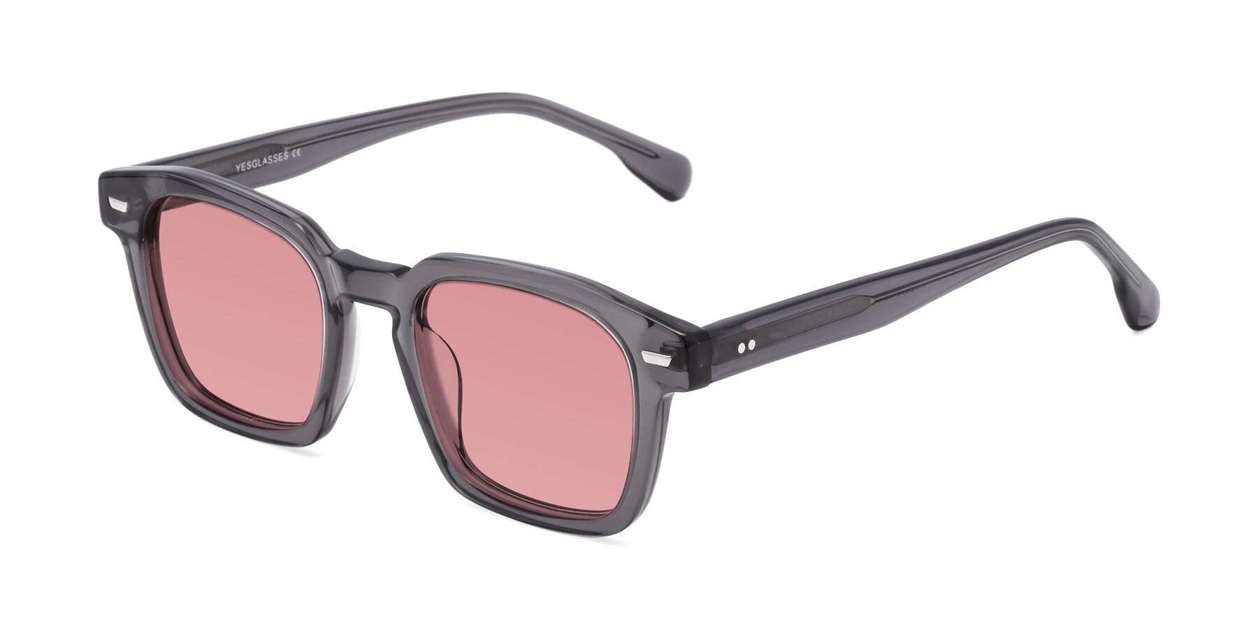 Angle of Finesse in Translucent Gray with Medium Garnet Tinted Lenses