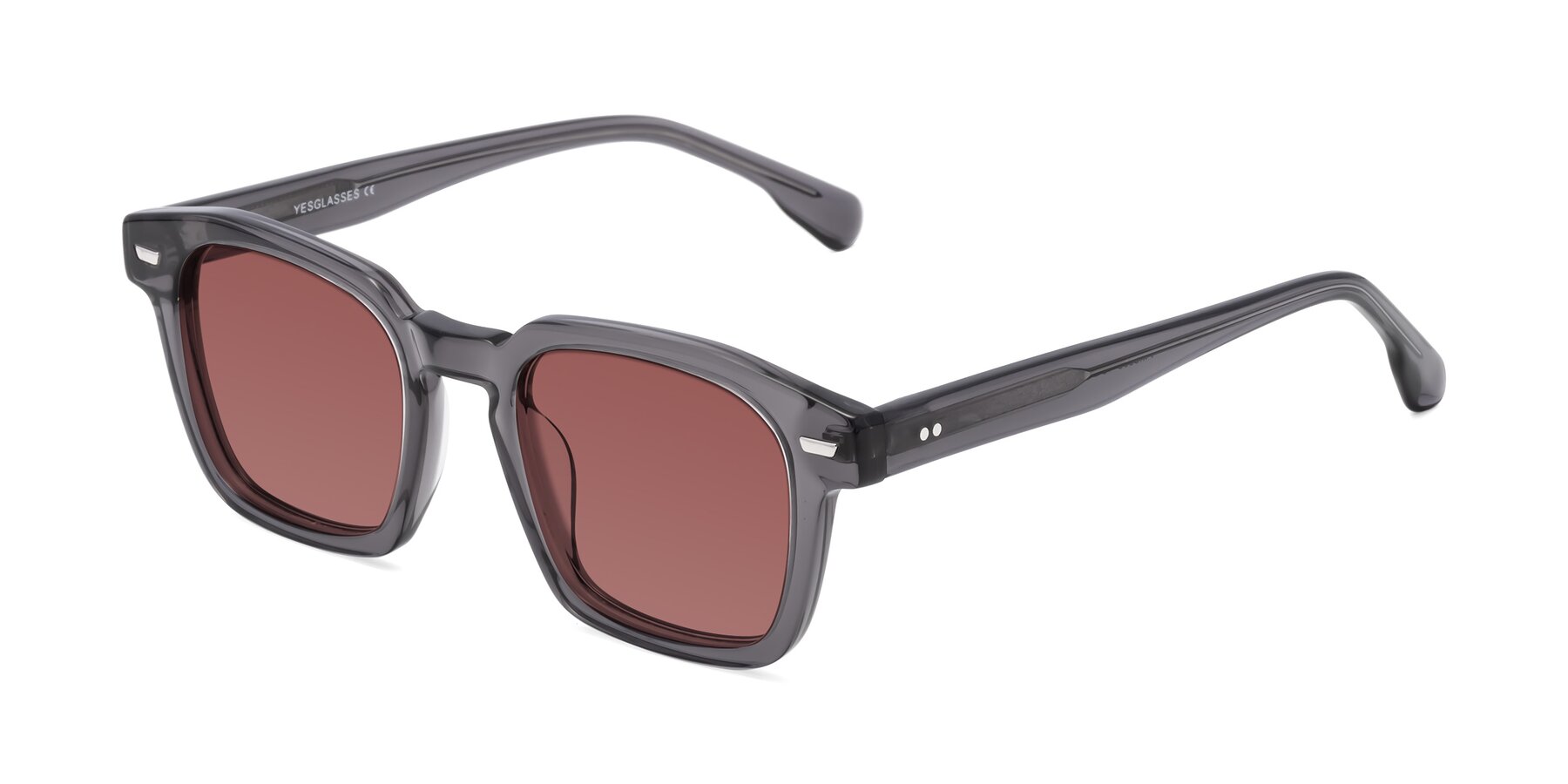 Angle of Finesse in Translucent Gray with Garnet Tinted Lenses