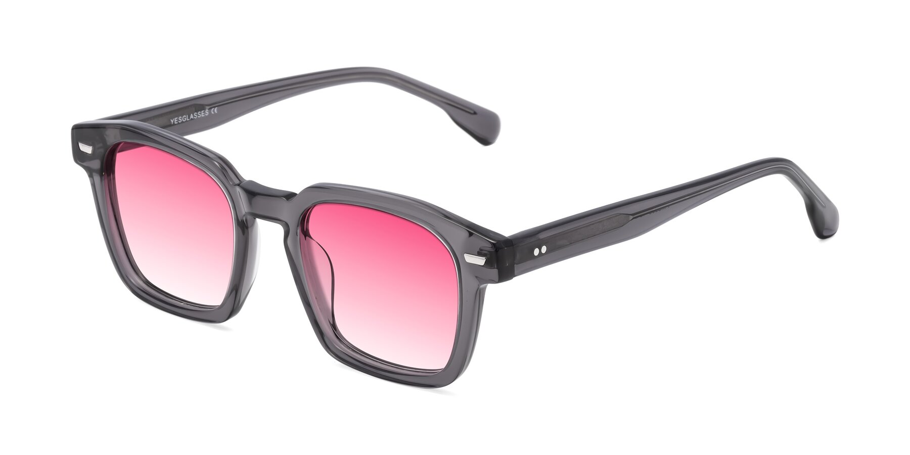 Angle of Finesse in Translucent Gray with Pink Gradient Lenses
