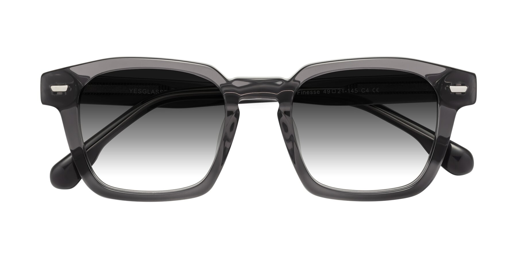 Folded Front of Finesse in Translucent Gray with Gray Gradient Lenses
