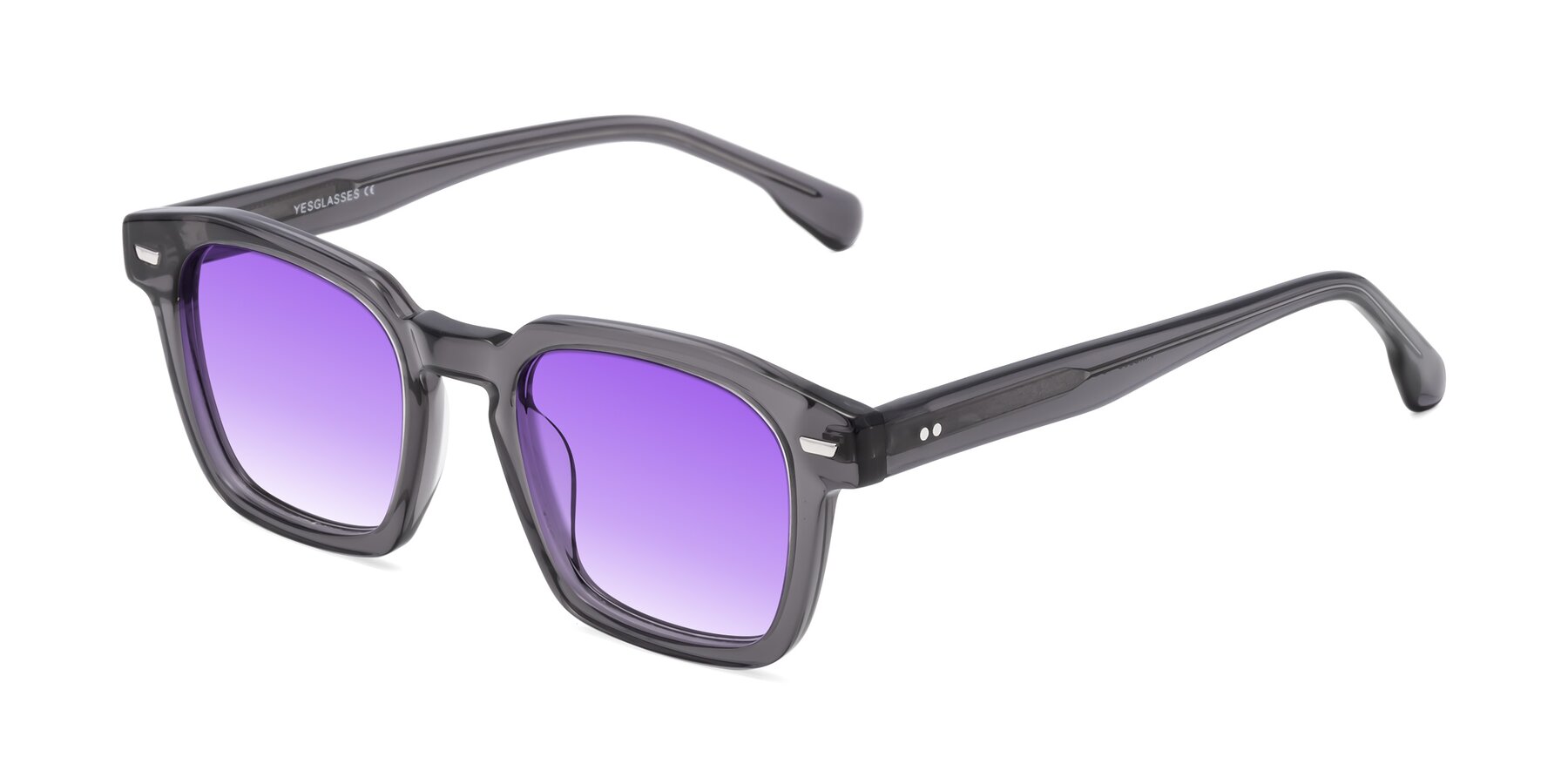 Angle of Finesse in Translucent Gray with Purple Gradient Lenses
