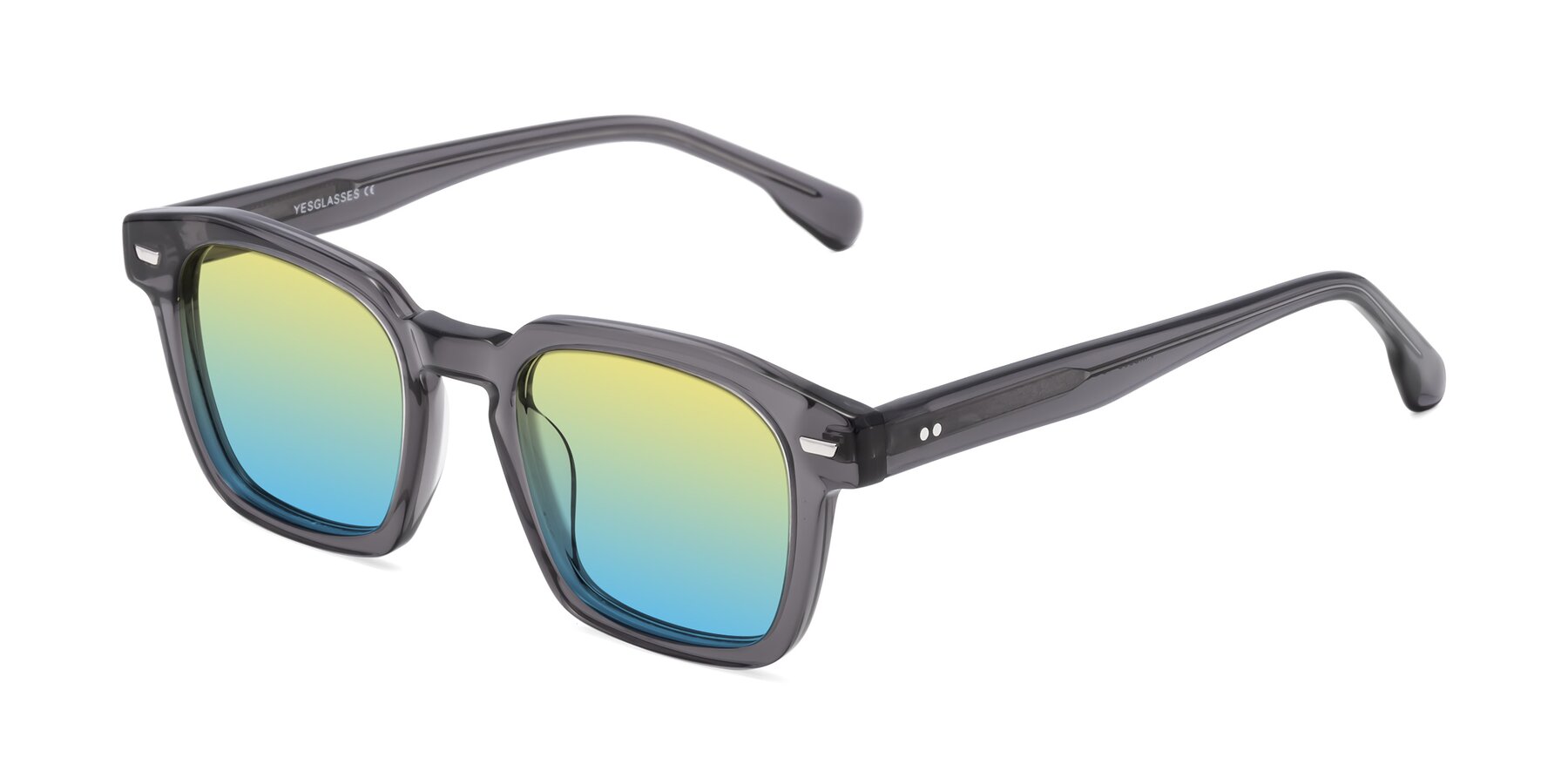 Angle of Finesse in Translucent Gray with Yellow / Blue Gradient Lenses