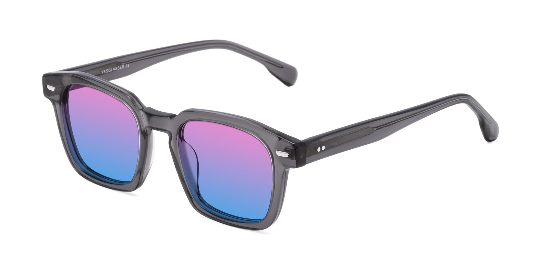 Angle of Finesse in Translucent Gray with Pink / Blue Gradient Lenses