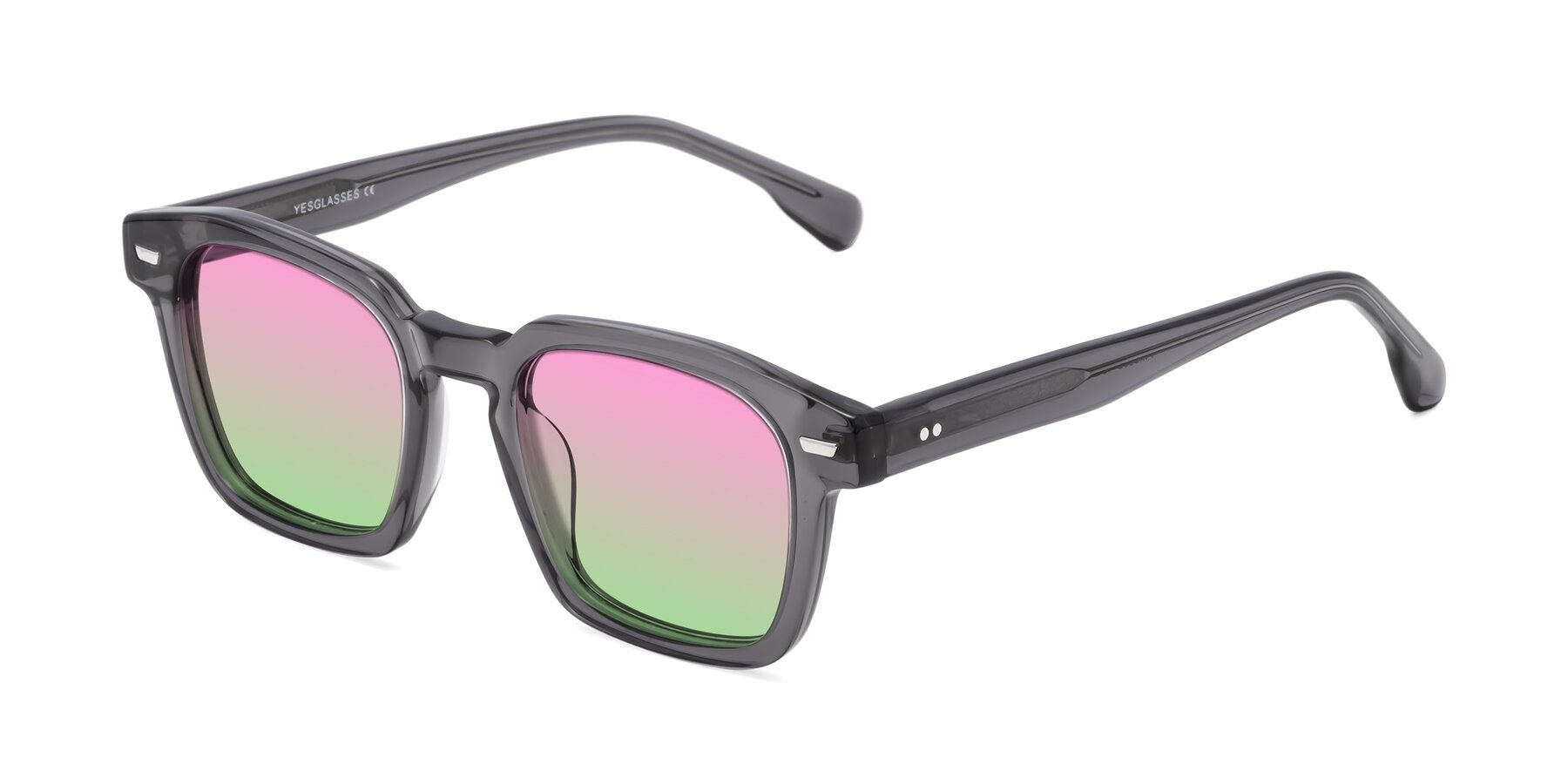 Angle of Finesse in Translucent Gray with Pink / Green Gradient Lenses
