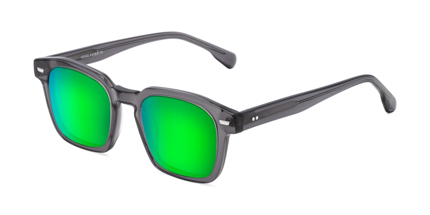 Angle of Finesse in Translucent Gray with Green Mirrored Lenses