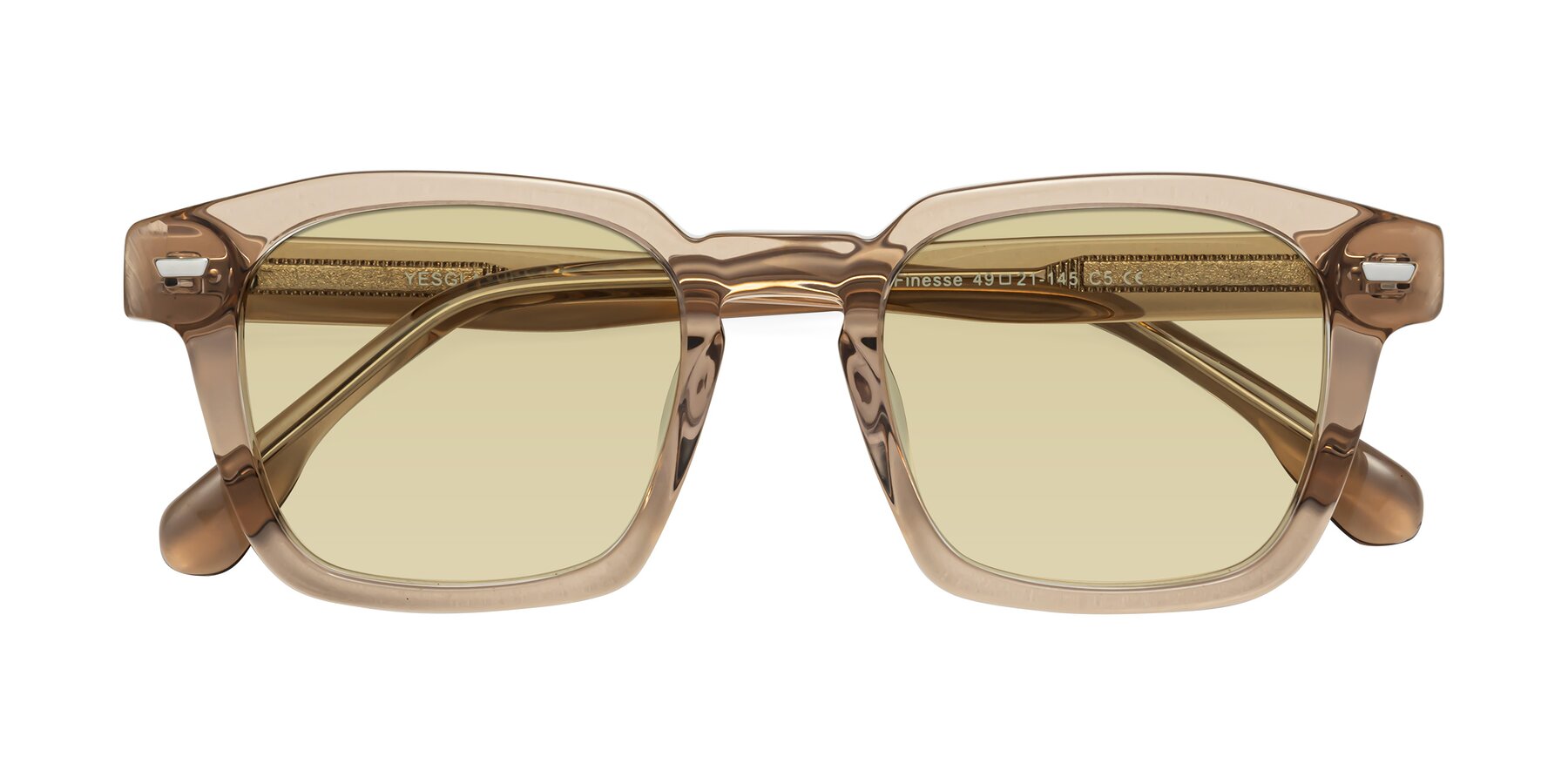 Folded Front of Finesse in Champagne with Light Champagne Tinted Lenses