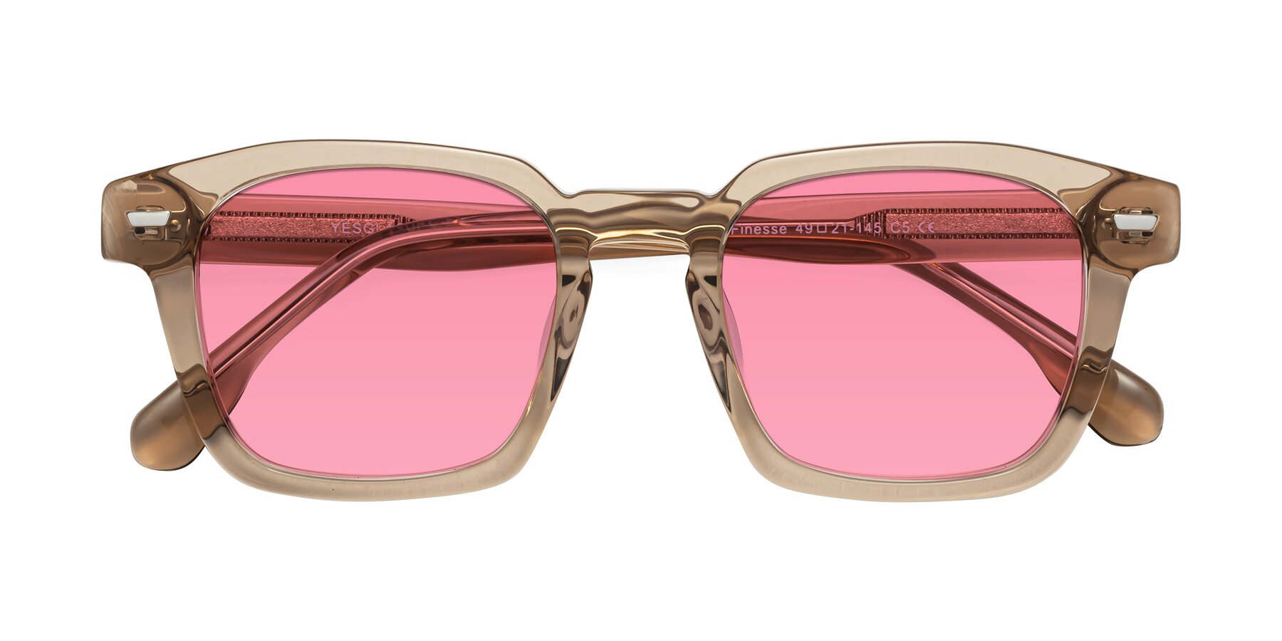 Folded Front of Finesse in Champagne with Pink Tinted Lenses