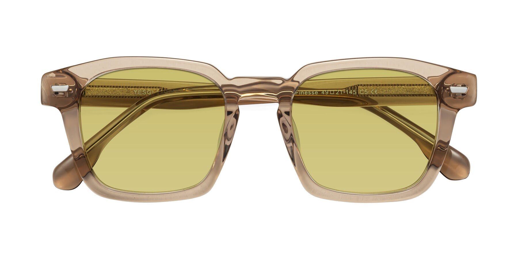 Folded Front of Finesse in Champagne with Medium Champagne Tinted Lenses