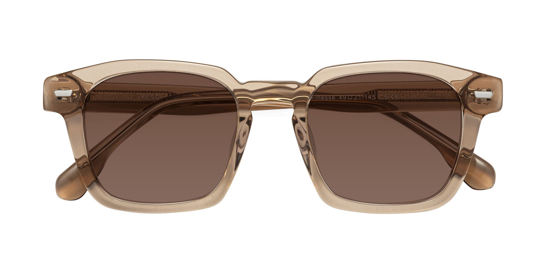 Folded Front of Finesse in Champagne with Brown Tinted Lenses