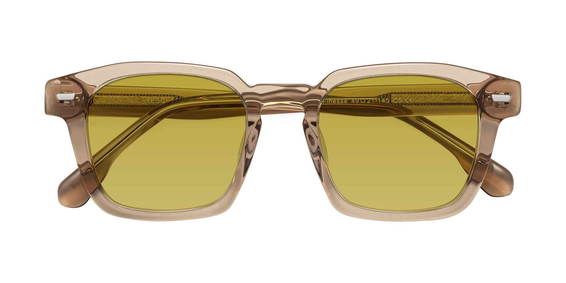 Folded Front of Finesse in Champagne with Champagne Tinted Lenses