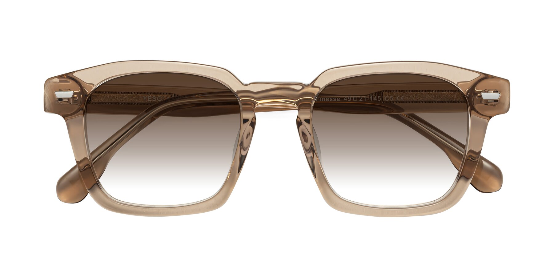 Folded Front of Finesse in Champagne with Brown Gradient Lenses