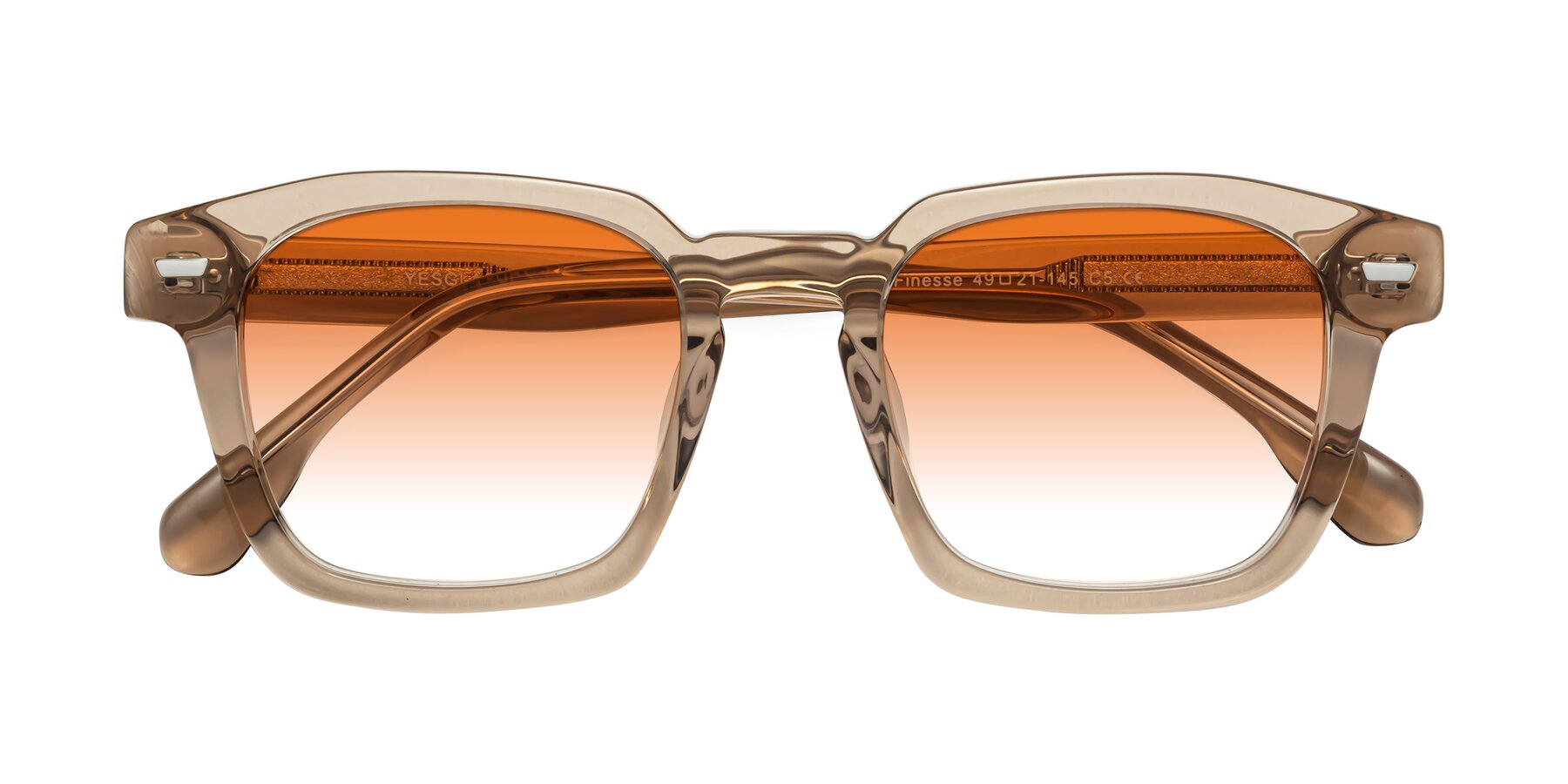 Folded Front of Finesse in Champagne with Orange Gradient Lenses