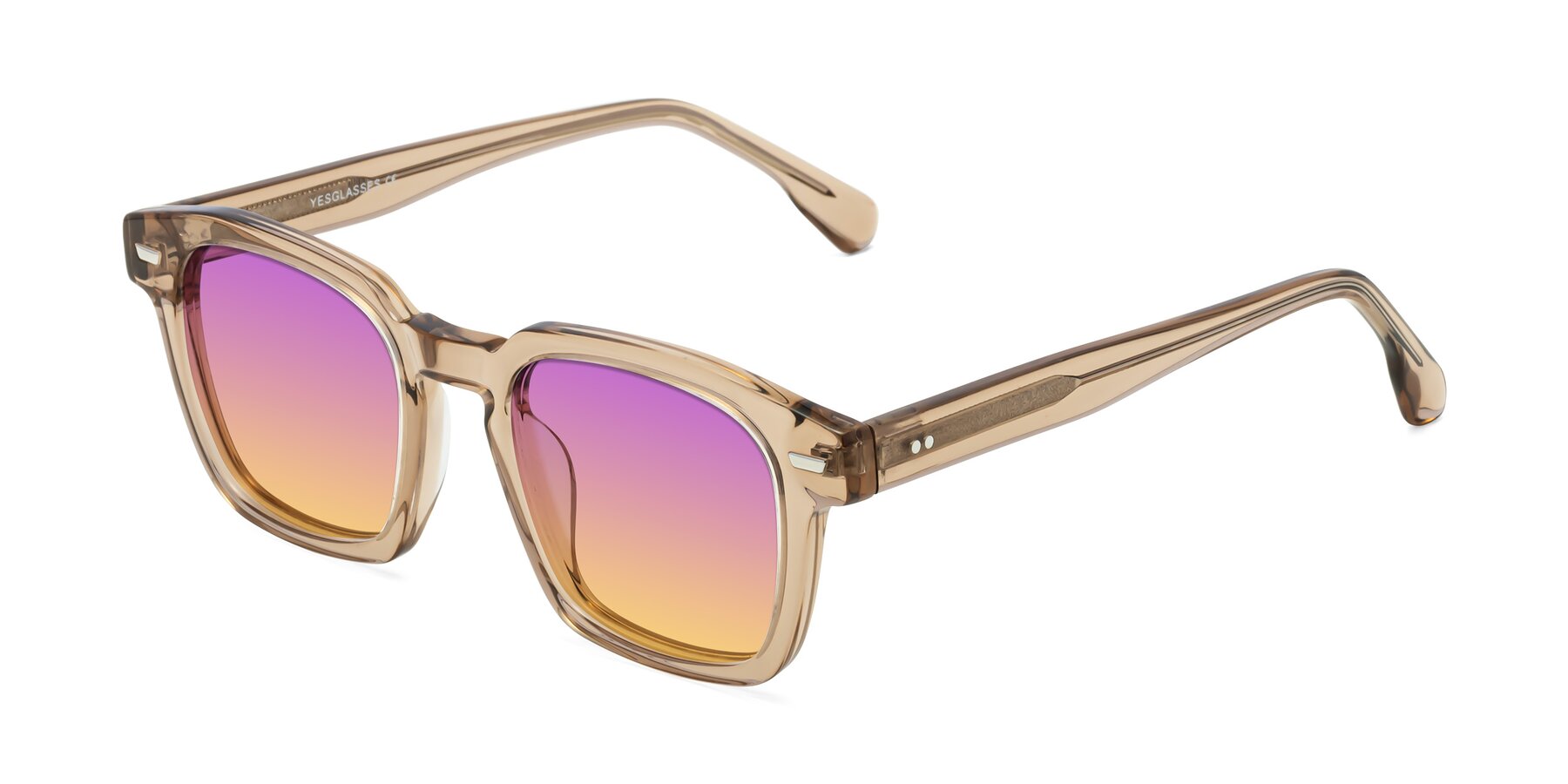 Angle of Finesse in Champagne with Purple / Yellow Gradient Lenses