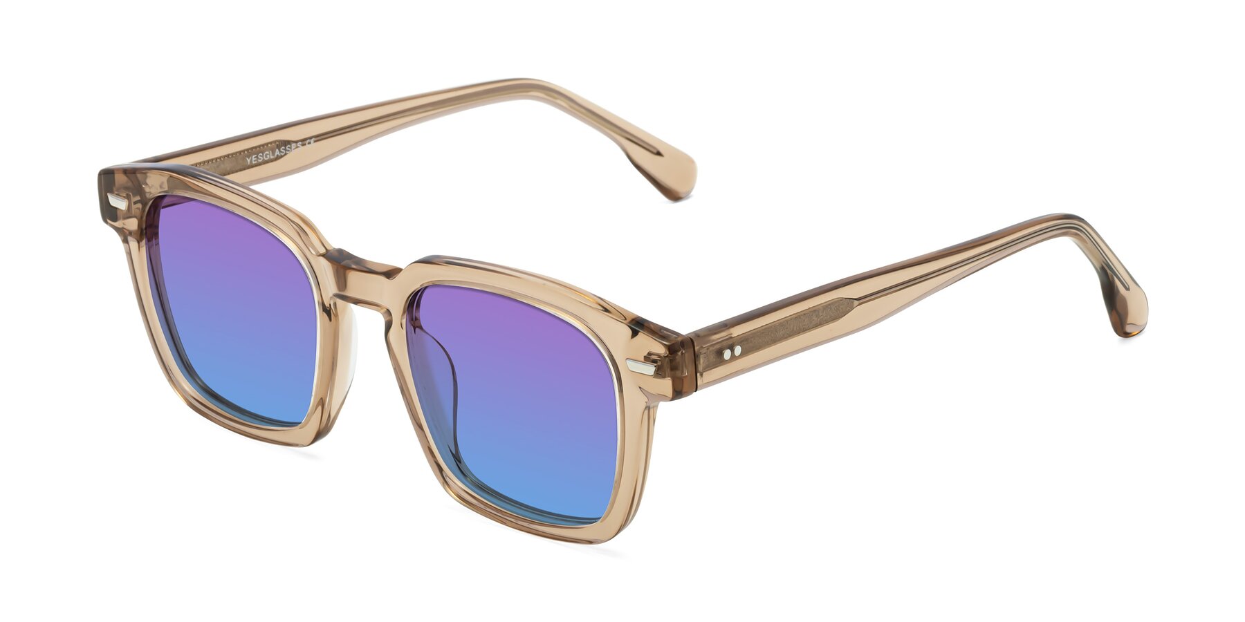 Angle of Finesse in Champagne with Purple / Blue Gradient Lenses