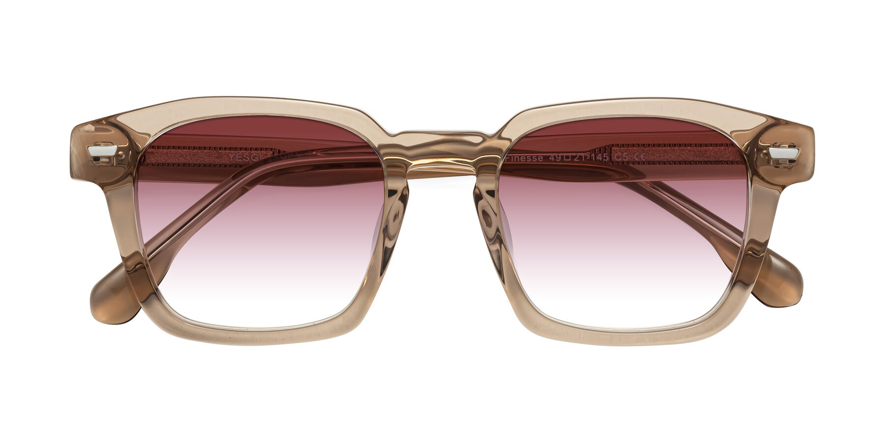 Folded Front of Finesse in Champagne with Garnet Gradient Lenses