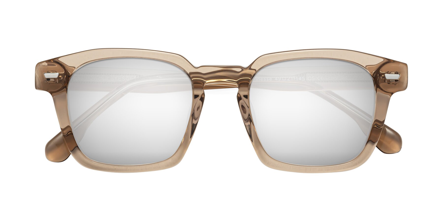 Folded Front of Finesse in Champagne with Silver Mirrored Lenses