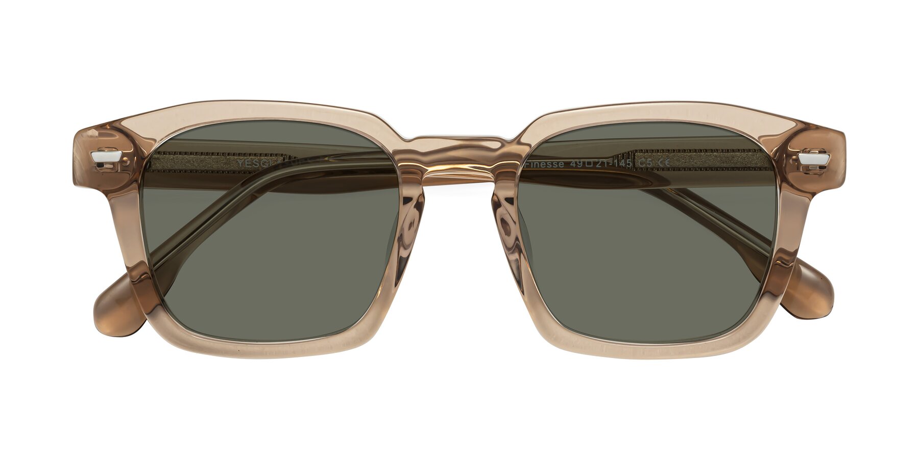 Folded Front of Finesse in Champagne with Gray Polarized Lenses