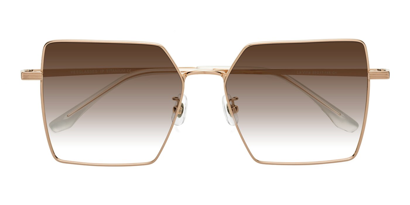 La Villa - Rose Gold Gradient Sunglasses