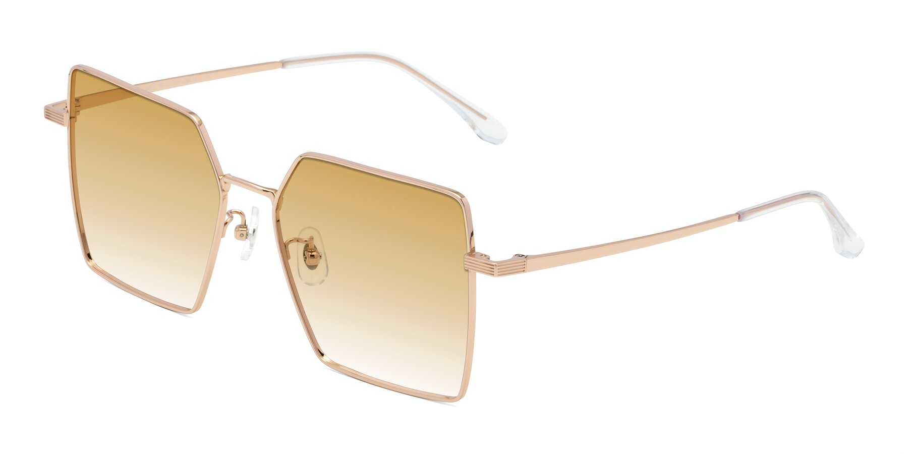 Angle of La Villa in Rose Gold with Champagne Gradient Lenses