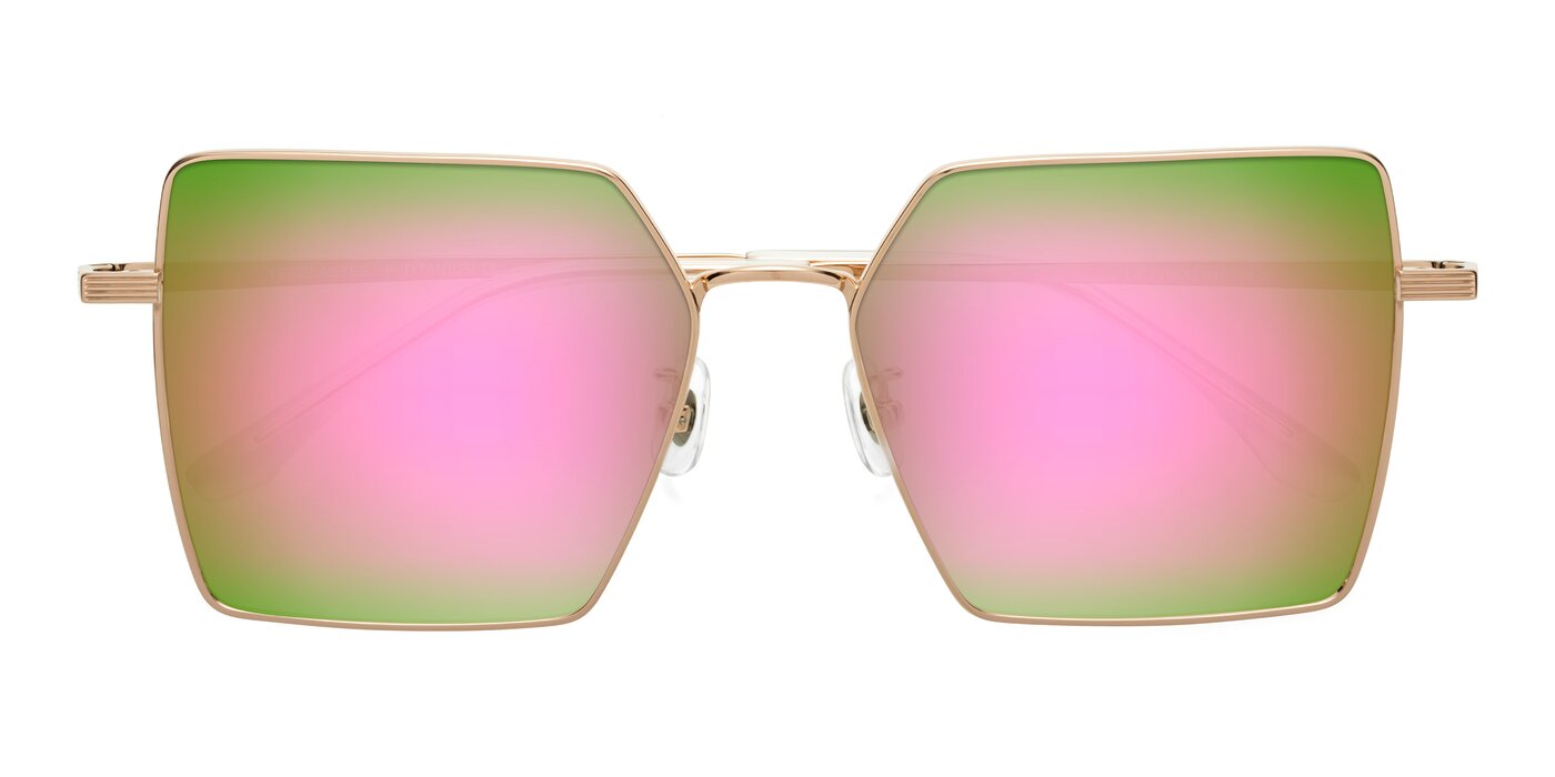 La Villa - Rose Gold Flash Mirrored Sunglasses