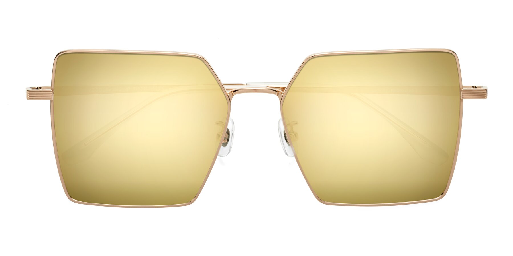Folded Front of La Villa in Rose Gold with Gold Mirrored Lenses