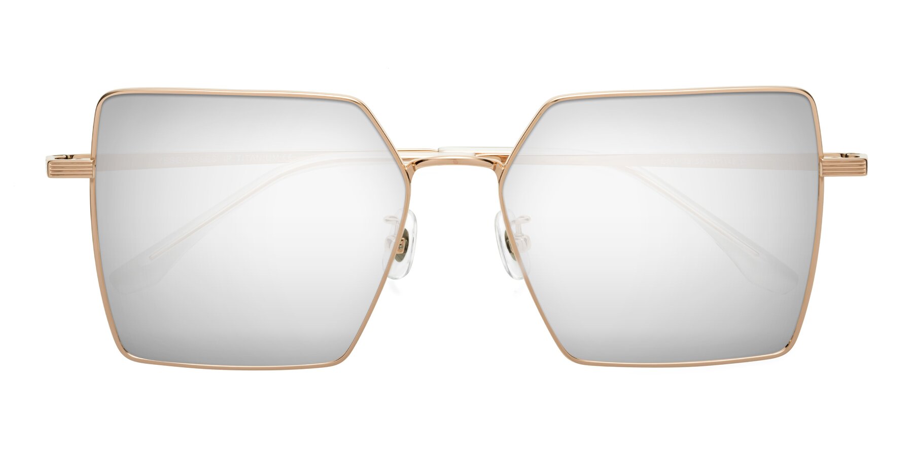 Folded Front of La Villa in Rose Gold with Silver Mirrored Lenses