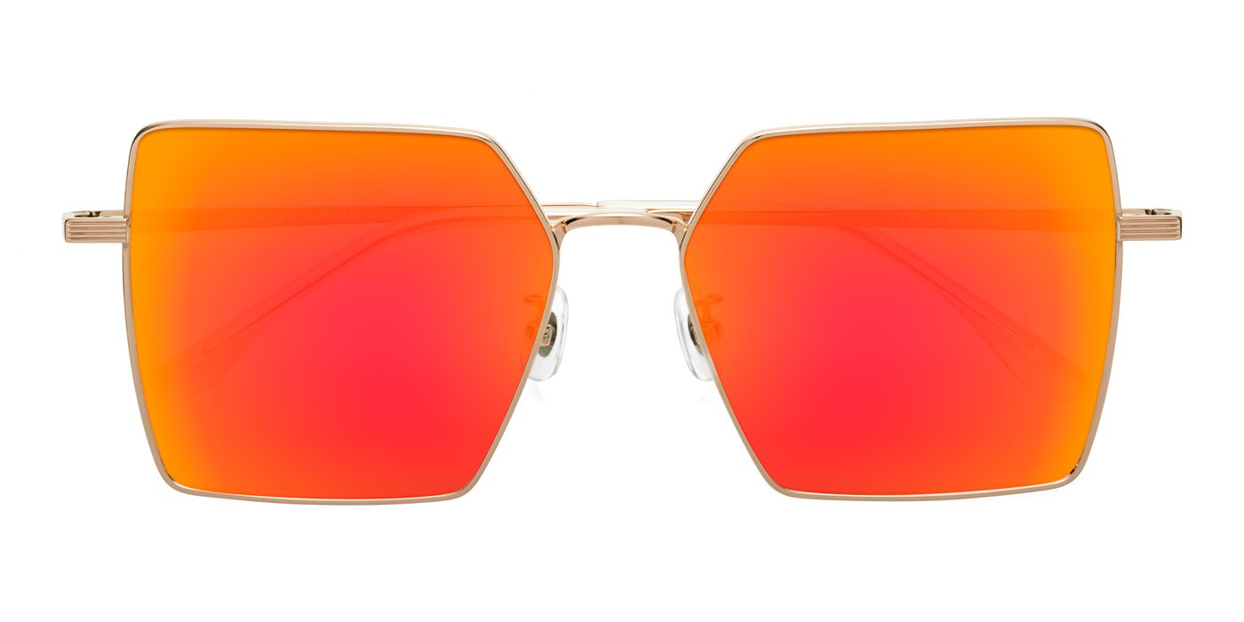 La Villa - Rose Gold Flash Mirrored Sunglasses
