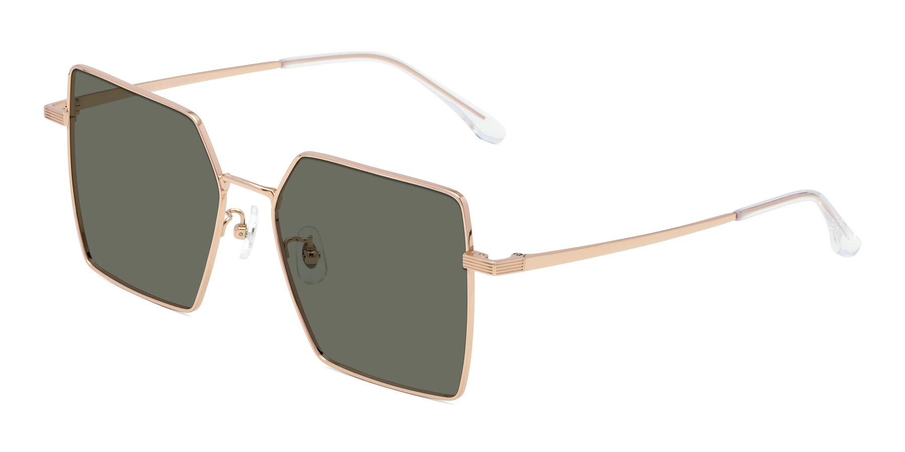 Angle of La Villa in Rose Gold with Gray Polarized Lenses