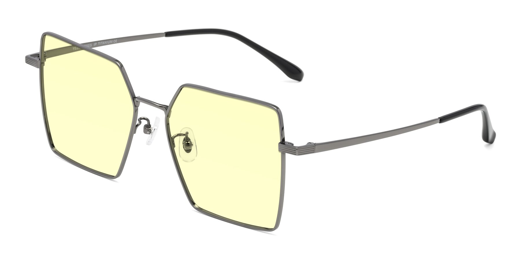 Angle of La Villa in Gunmetal with Light Yellow Tinted Lenses