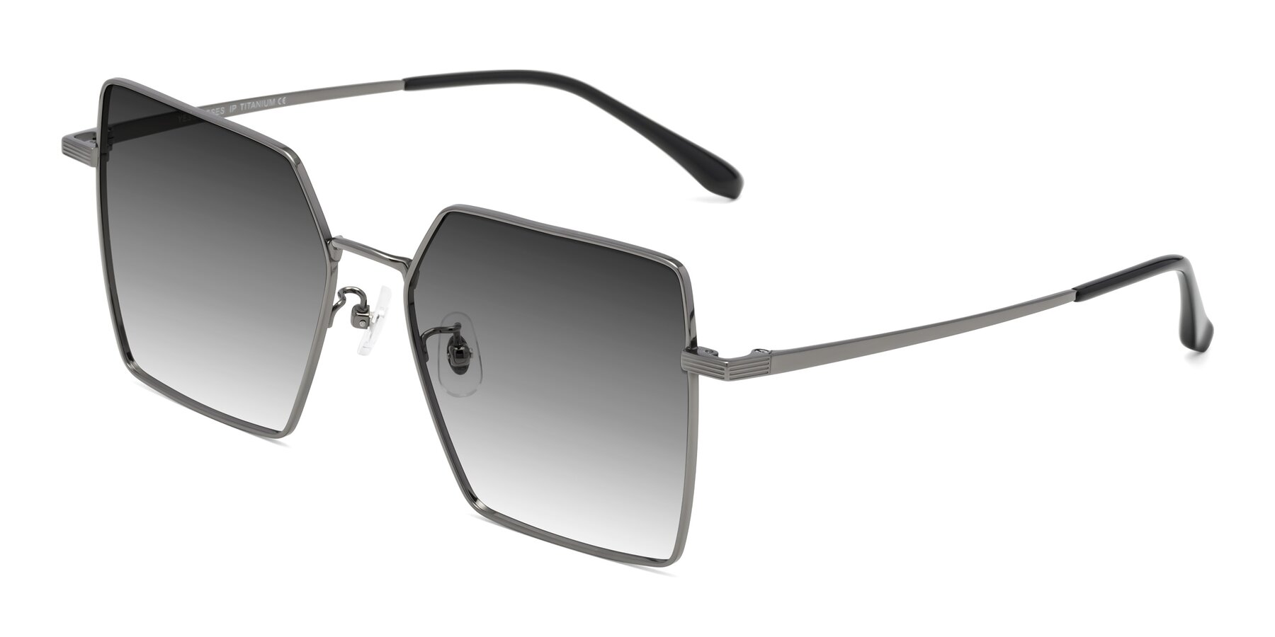 Angle of La Villa in Gunmetal with Gray Gradient Lenses