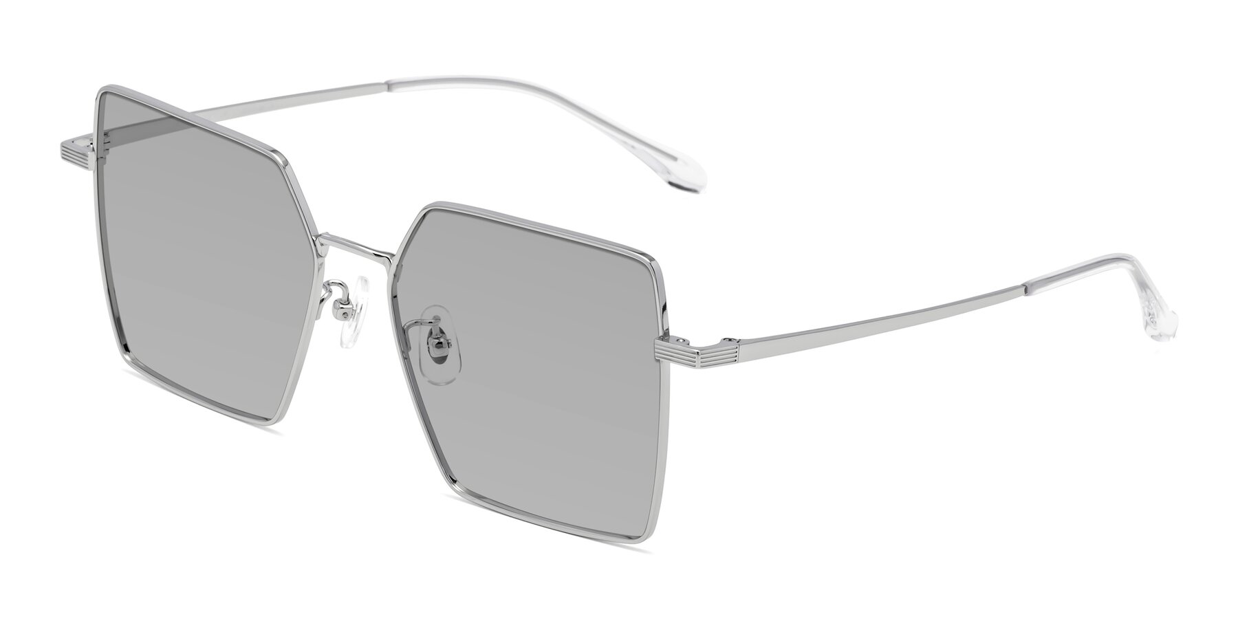 Angle of La Villa in Silver with Light Gray Tinted Lenses