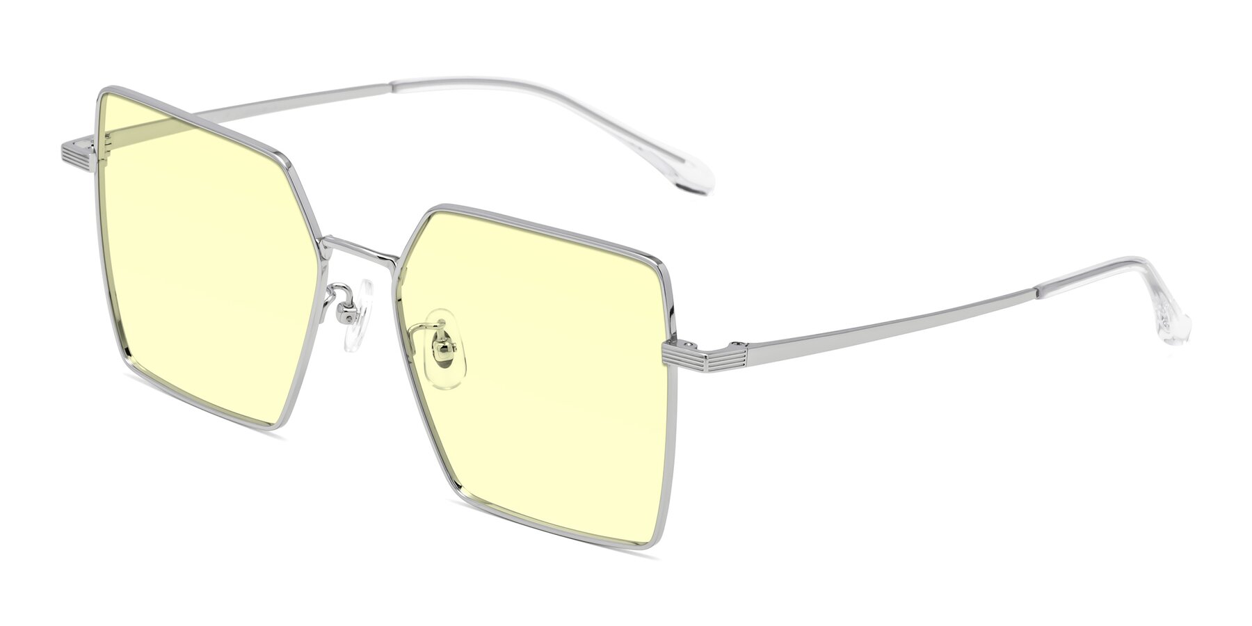 Angle of La Villa in Silver with Light Yellow Tinted Lenses