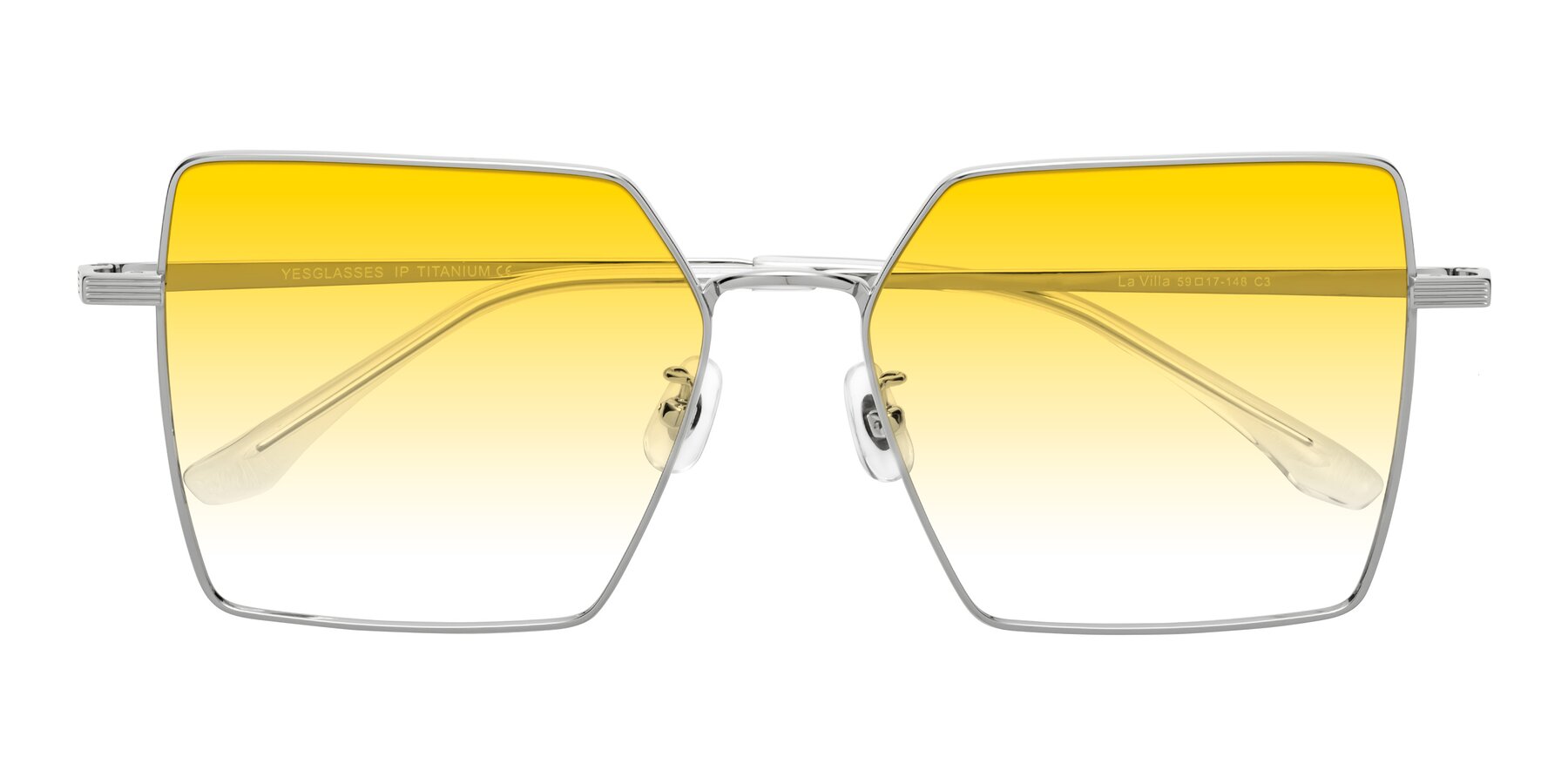 Folded Front of La Villa in Silver with Yellow Gradient Lenses