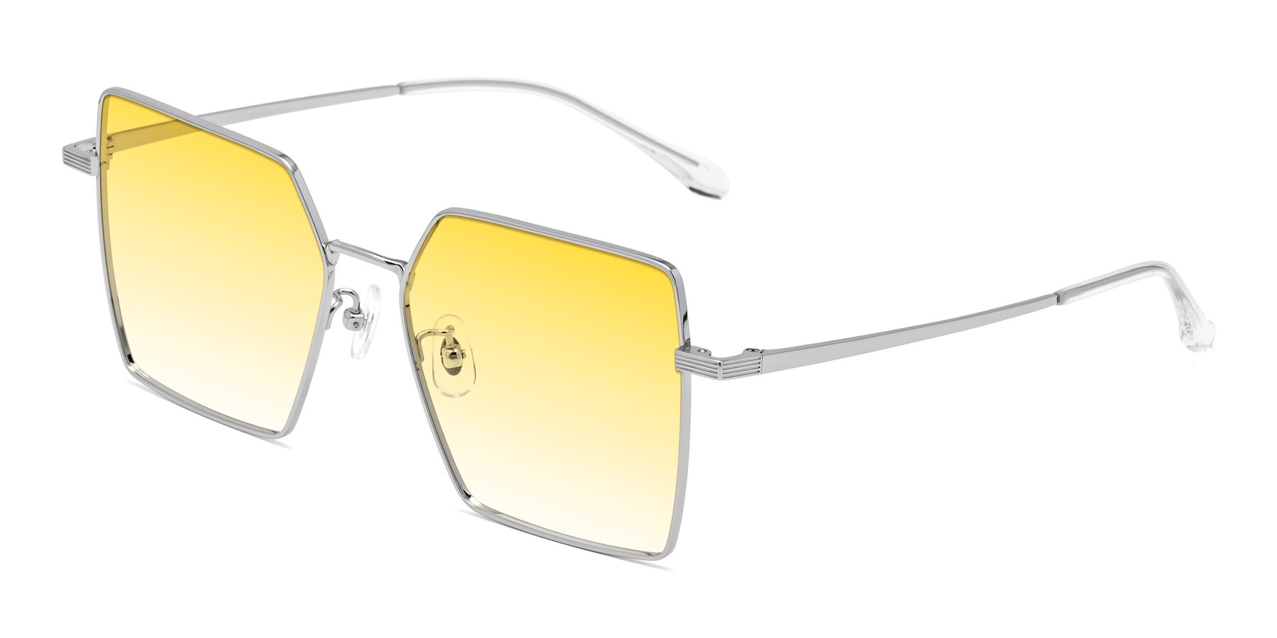 Angle of La Villa in Silver with Yellow Gradient Lenses