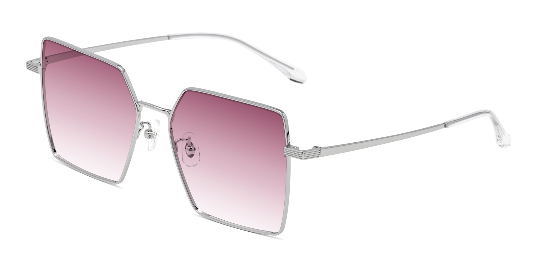 Angle of La Villa in Silver with Wine Gradient Lenses