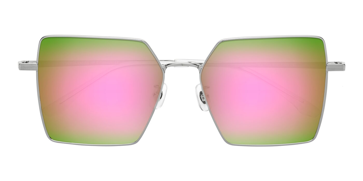 La Villa - Silver Flash Mirrored Sunglasses