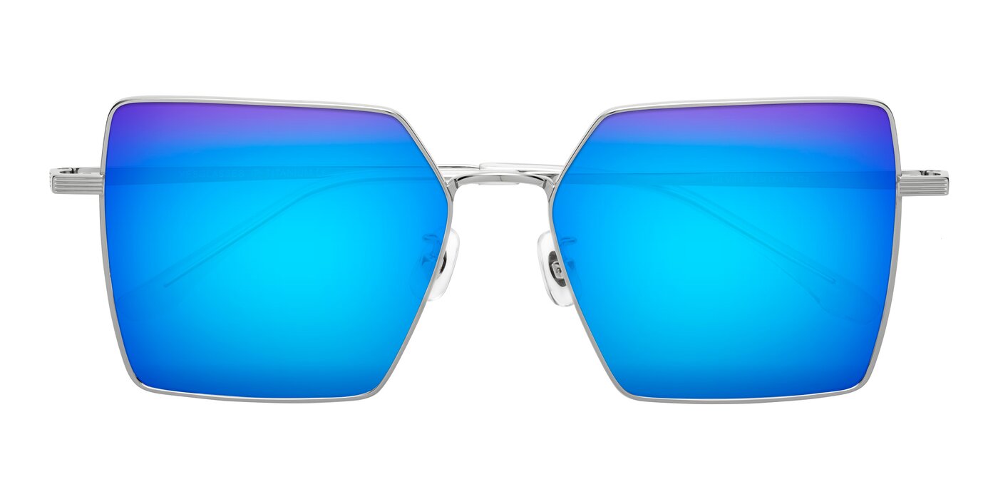 La Villa - Silver Flash Mirrored Sunglasses